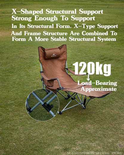 MOUNTAINHIKER 4-Speed Adjustable Folding Lounge Chair – Ultra-Light Portable Camping & Fishing Chair