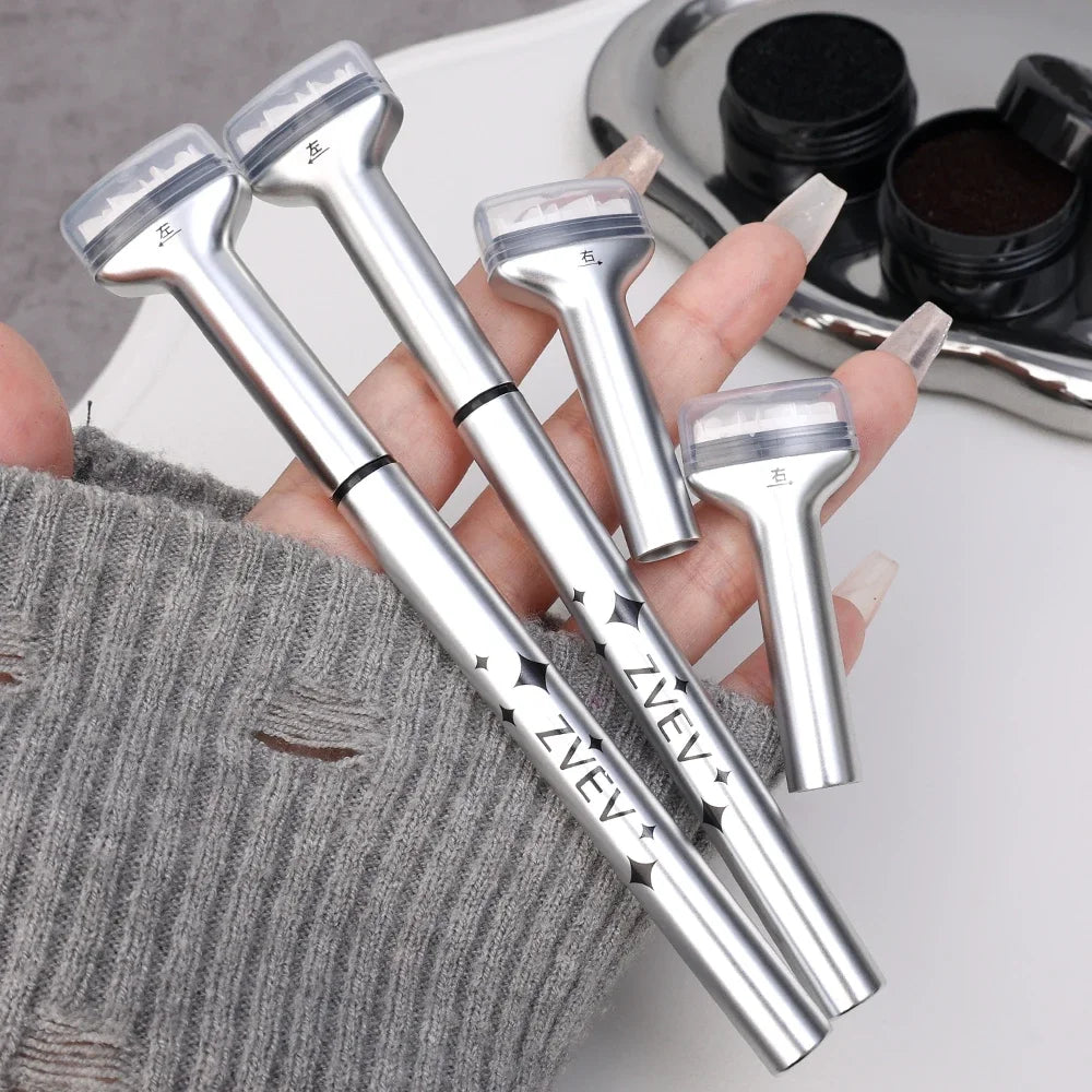 Reusable 2-in-1 Eyelash Stamps Pen - Quick Dry Black/Brown Liquid Eyeliner for Lower Lash Seal & Eyelash Simulation Makeup