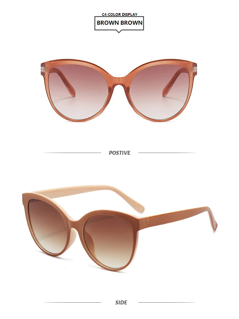 Cat Eye Sunglasses for Women - Oversized UV Protection Outdoor Driving Sunshade Glasses