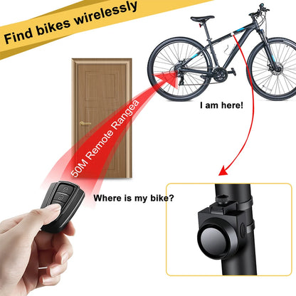 WSDCAM Bicycle Alarm – Waterproof Vibration Alarm with USB Charging & Remote Control, 110 dB Security for Bike & Motorcycle