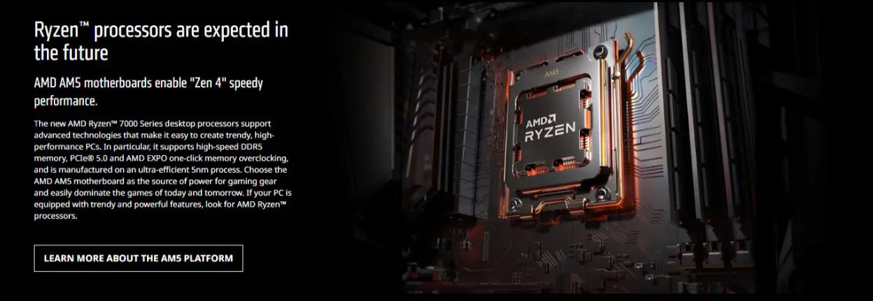 AMD Ryzen 5 7600X 6-Core 12-Thread CPU Processor - 4.7 GHz, 32MB L3 Cache, PCIe 5.0, 105W, LGA AM5 for Gaming