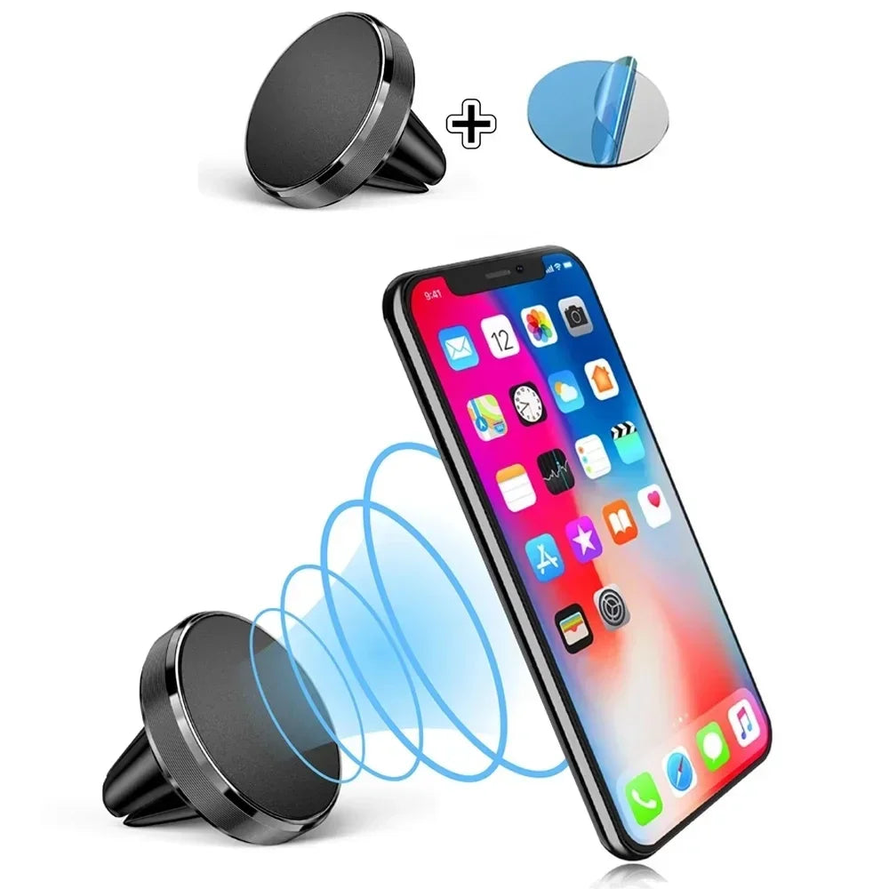Magnetic Car Phone Holder – Air Vent Mount Stand for iPhone, Samsung, Xiaomi, Huawei Smartphones