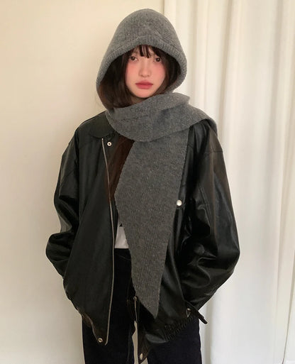 Autumn & Winter Hat and Scarf Set – Wool Knit Earmuffs, Fashionable Neck Warmer for Women