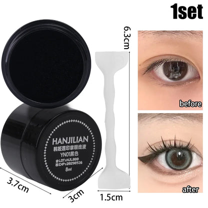 Double-Ended Eyeliner Stamps Set - Long-Lasting Template with Ink for DIY Eye Liner Extension & Makeup Stencils Tools