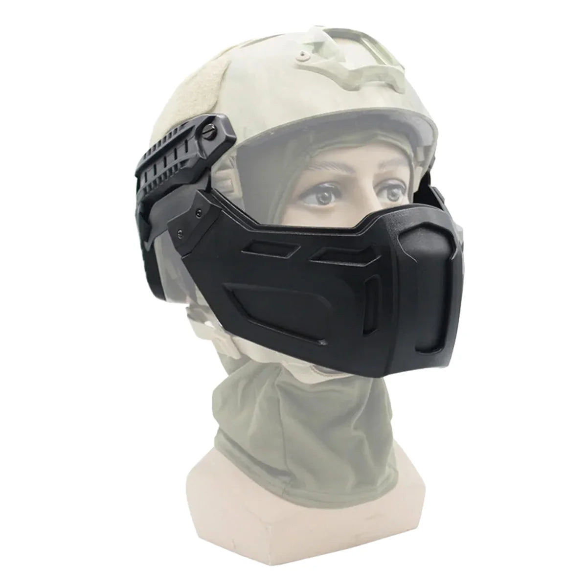 Tactical FAST Helmet Half Face Mask with Flip Goggles – Airsoft, Paintball, and Hunting Gear Accessories
