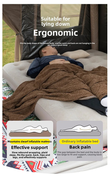 MOUNTAINHIKER 2025 Inflatable Air Mattress - PVC Glamping Camping / interior Bed Mat with Built-In Pump for 1-3 Person