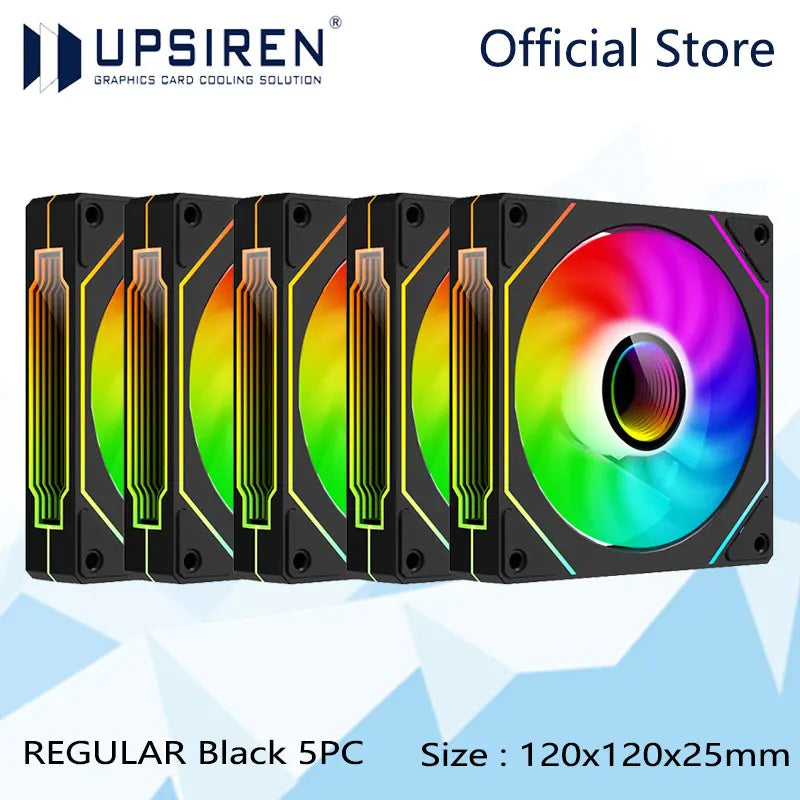 UPSIREN UF-1 PRISM 4 PRO 12cm ARGB Computer Chassis Fan – Quiet 4 Pin PWM Cooling Fan, 45.2CFM Air Volume (600-1500RPM)