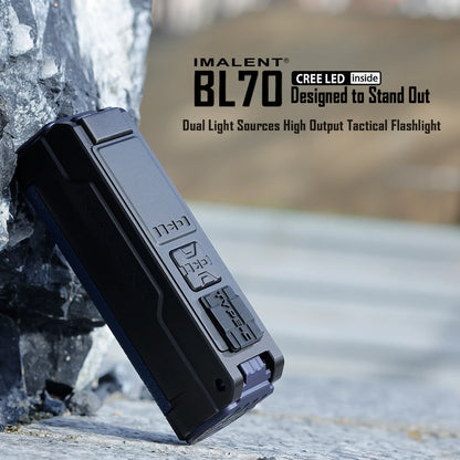 IMALENT BL70 EDC Flashlight – 6000 Lumens Cree XHP70 HI LED, Type-C Rechargeable Dual Light Source for Camping & Work