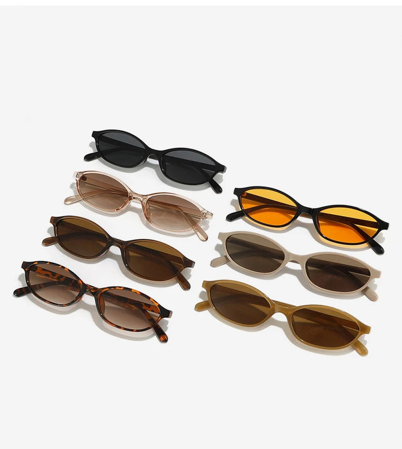 Sexy Small Oval Women's Sunglasses 2024 – New Fashion Black & Brown Summer Shades, Trendy Unique Eyewear for Men & Women