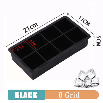 Silicone Ice Cube Maker with Lid - 4/6/8/15 Grid Ice Tray for Bar & Household Use, Ice Ball & Cube Mold