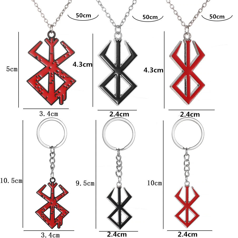 Berserk Anime Logo Necklace – Guts Sword Symbol Pendant, Trendy Cosplay Jewelry Gift & Decoration