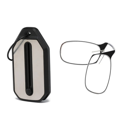 Clip-On Nose Reading Glasses – Ultralight Folding Mini Keychain for Men & Women +1.0 to +4.0