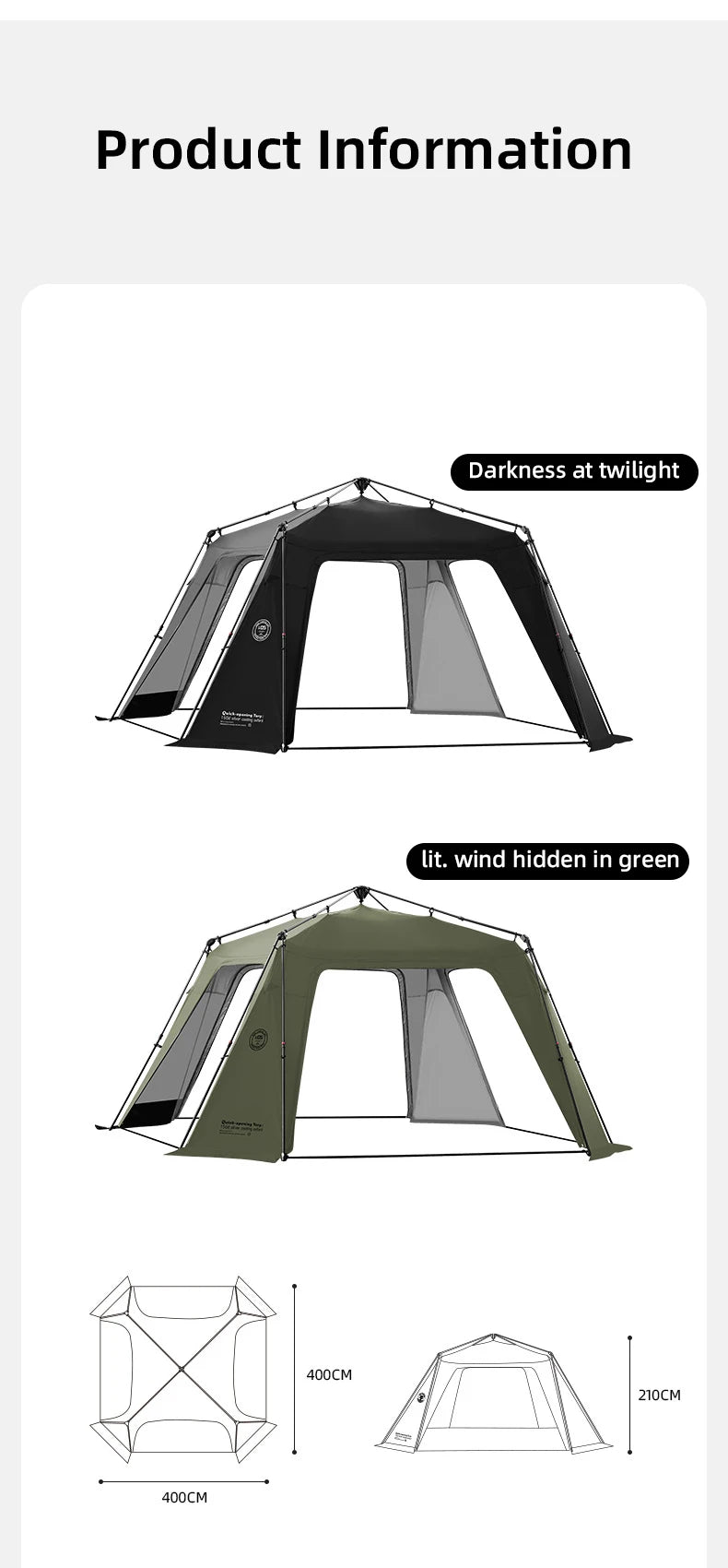 ShineTrip Oversized Dome Tent – Quick Setup, Waterproof & Sunproof Silver-Coated Canopy for Camping (05 Series)