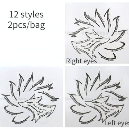 2Pcs Eyeliner Template Set - Professional Cat Eye Makeup Stencils, Wing Style Liner Stamping Tools