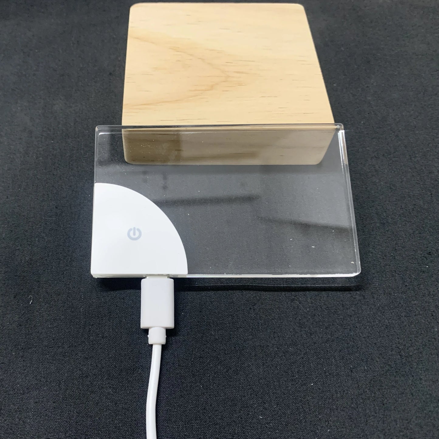 LED Blank Acrylic Glowing Business Card – Transparent Name Tag Board, Battery Powered DIY Gift for Husband, Boyfriend, Dad