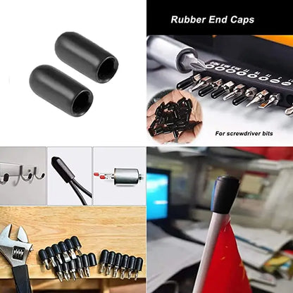 PVC & Rubber End Cap Kit — 10/25/50pcs Round Threaded Caps for Steel & Plastic Pipes, 3-25mm