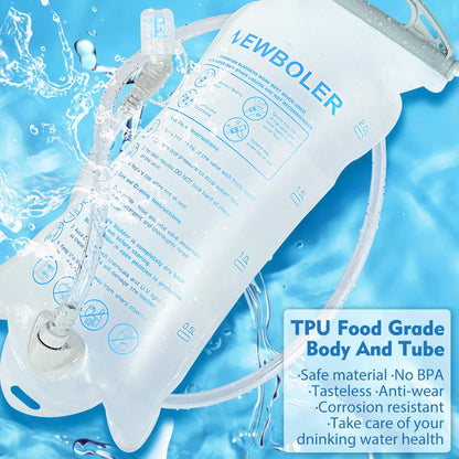 NEWBOLER Outdoor Sport Water Bladder — 1.5L/2L/3L TPU Soft Flask for Camping, Running & Biking