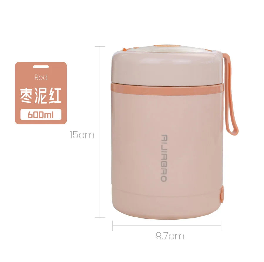 600ML USB Electric Heating Lunch Box — Portable Stainless Steel Food Warmer for Picnic, Milk, and Drinks (5V/12V/24V)
