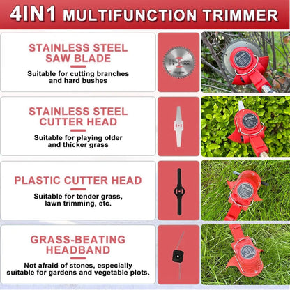 OUTIGO Cordless String Trimmer & Edger — 2×21V Battery Grass Trimmer with Blade Attachments