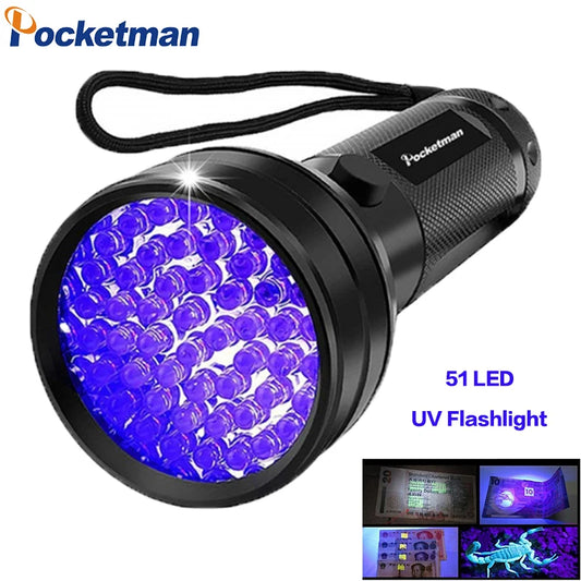 100 LED UV Flashlight 395NM – Black Light Torch for Dog Urine, Pet Stains & Bed Bug Detection