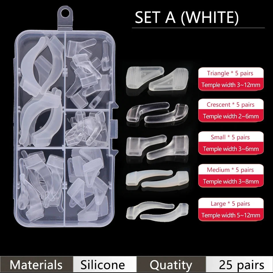 Eyeglass Retainer Set – Anti-Slip Silicone Ear Hooks for Glasses & Sunglasses