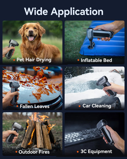 WOLFBOX MF100 Compressed Air Duster – 150000RPM Rechargeable Electric Fan Blower for Cleaning with Long Battery Life