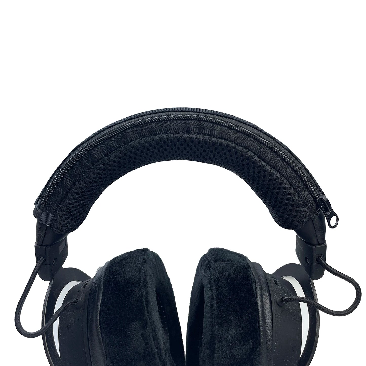 Realhigh Headband Cover: Breathable Mesh Cloth Zipper for Anker Soundcore Life Q10/Q20/Q30/Q35BT Headphones - Head Beam Protection