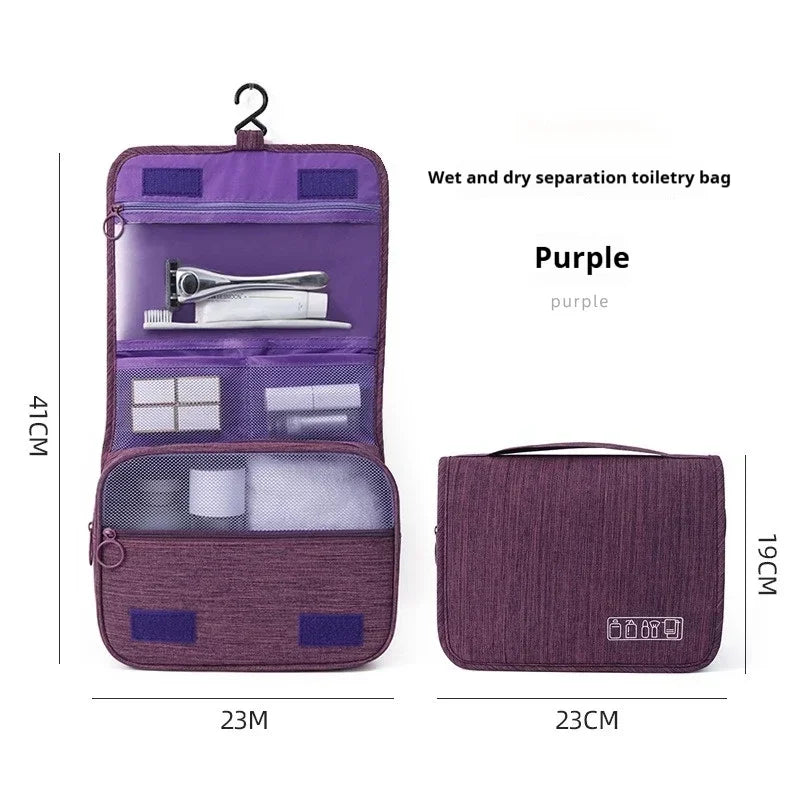 Foldable Toiletry Bag Organizer – Hanging Cosmetic & Makeup Case for Travel and Business