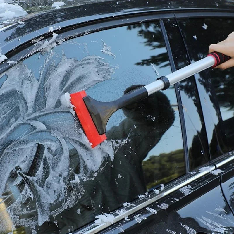 Extendable Aluminum Ice Scraper & Snow Brush – Telescopic Extra-Long Car Windshield Shovel