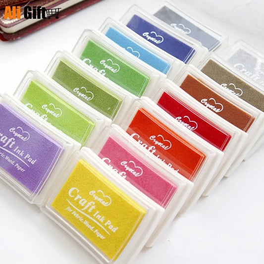 15 Colors Oil Based Ink Pad: Handmade DIY Craft Inkpad for Rubber Stamps, Fabric, Wood, Paper - Scrapbooking Finger Paint for Wedding