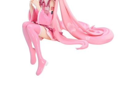12cm Pink Hair Anime Figurine – Cute Sitting Pose TPR Model for Computer Case Decoration & Collectible Gifts