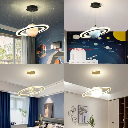 Acrylic Planet Pendant Lamp – Space Star Hanging Light for Living Room, Bedroom, Kitchen & Kids Room, E27 Bulb Compatible