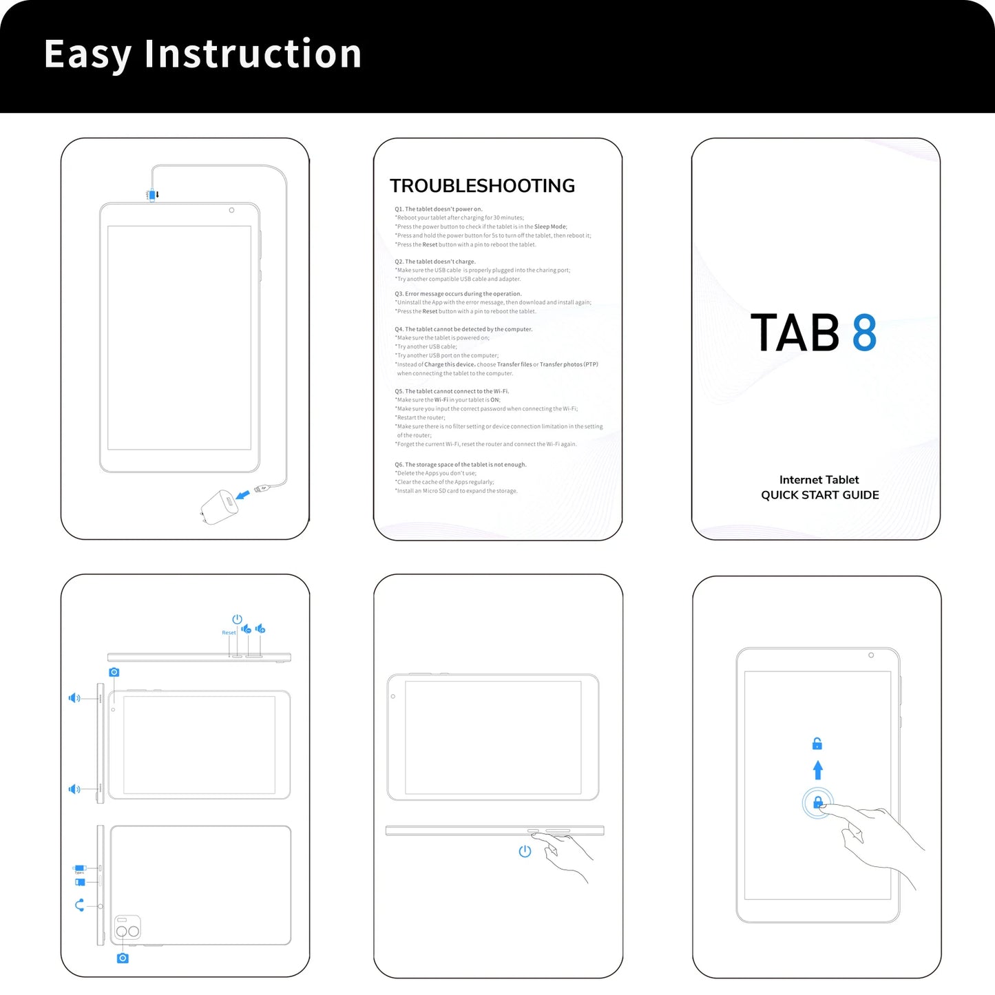 VASOUN Kids Tablet 8 Inch – Android 13, Quad-Core, 8GB RAM (4+4 Expand), 64GB ROM, 5000mAh, Dual Camera, WiFi, Parental Control