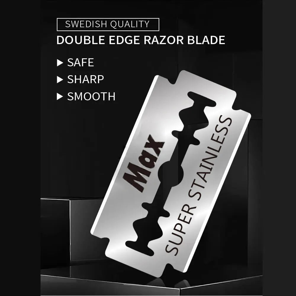 1 Holder + 10/20 Blades Straight Folding Shaver — Men's Manual Razor with Sharp Barber Blade