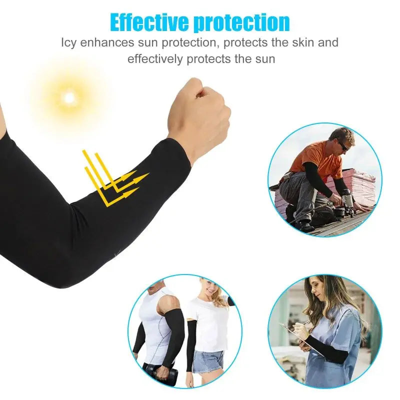 1 Pair Cooling Arm Covers – Summer Sun Protection Ice Silk Sleeves for Men and Women, Ideal for Cycling, Outdoor Sports, Golf, and Running