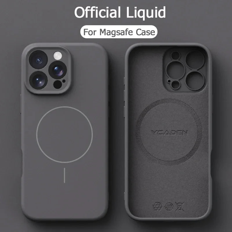 Original Liquid Soft Silicone Magsafe Case — Magnetic Wireless Charging Cover for iPhone 11–16 Pro Max