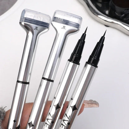 Reusable 2-in-1 Eyelash Stamps Pen - Quick Dry Black/Brown Liquid Eyeliner for Lower Lash Seal & Eyelash Simulation Makeup