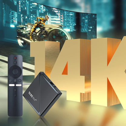 Android 16 Smart TV Box — Allwinner H313 Quad-Core, Dual WiFi 2.4G/5G, 14K Media Player with Voice Remote (16G/256G)