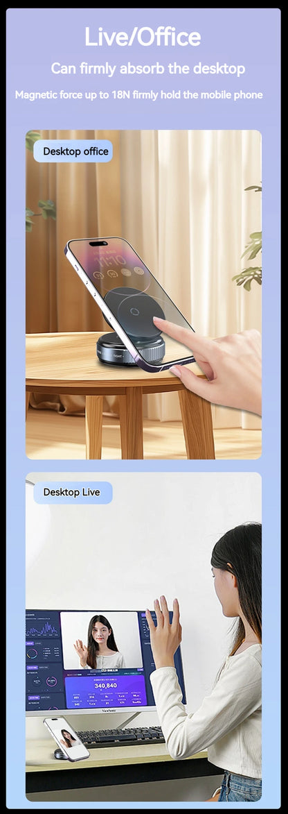 Vacuum Magnetic Car Phone Holder – Universal Suction Cup, Mirror & Shower Stand for iPhone 16/15/14/13/12 Pro Max, Samsung