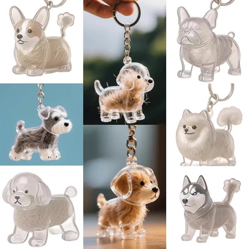 Dog Hair Storage Pendant Keychain – Cute Bag and Car Accessory, Jewelry Souvenir Gift for Dog Lovers