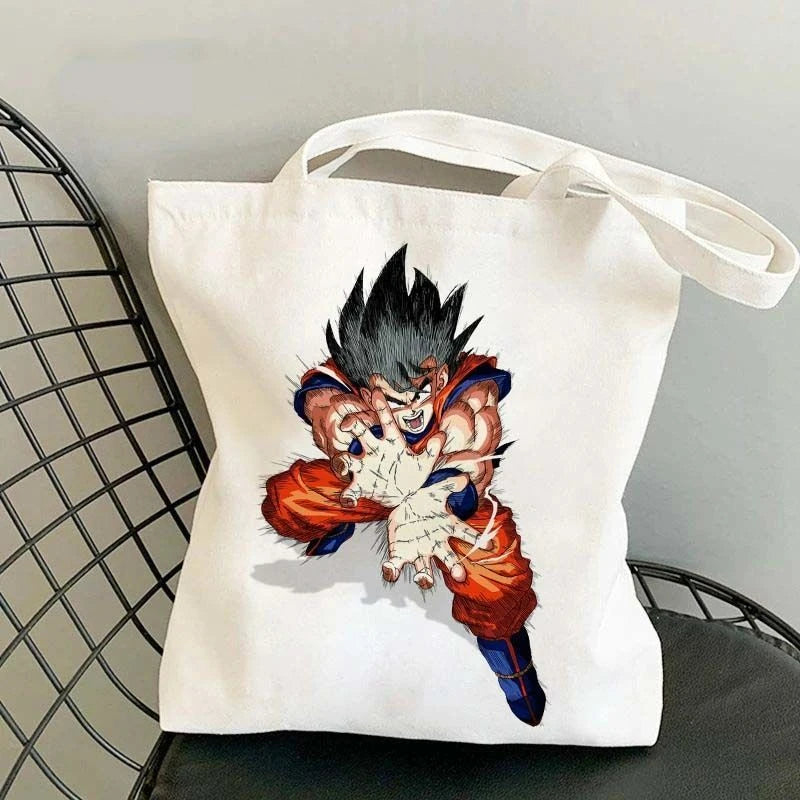 Dragon Ball Anime Canvas Tote Bag – Large-Capacity Eco Shoulder Bag for Women & Students