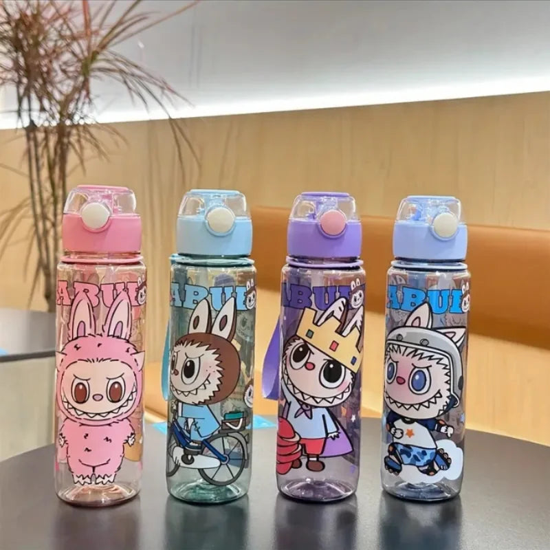 BPA-Free Cartoon Water Bottle with Straw — Leak-Proof Portable Bottle for Sports, Fitness & Travel