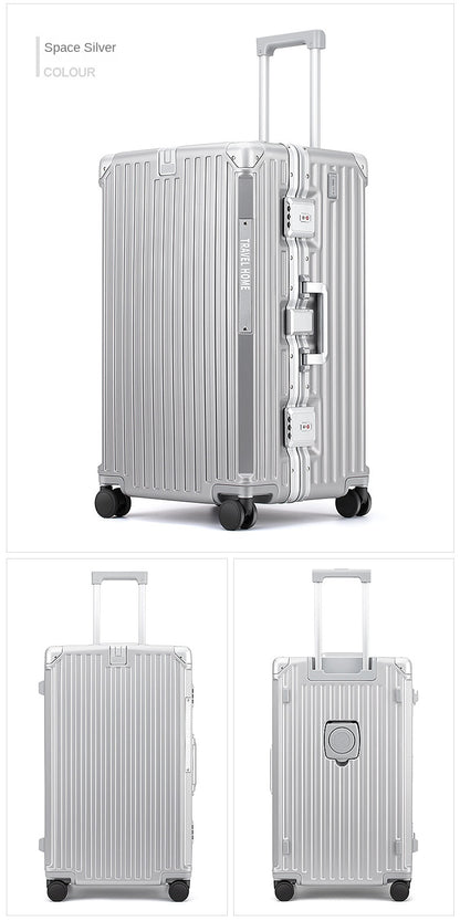 COLENARA Aluminum Frame Suitcase — High-Quality Large Capacity Trolley Travel Bag, 24", 26", 28", 30" Rolling Luggage