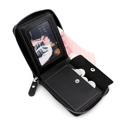 Korean Style Men's Zipper Wallet: RFID Card Holder with Coin Pocket - Perfect Party Bag for Men