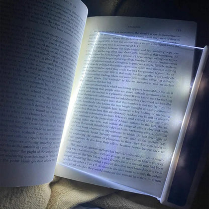 LED Flat Plate Panel Book Light - Portable Eye-Caring Bookmark for Night Vision Reading, Study, Car Travel