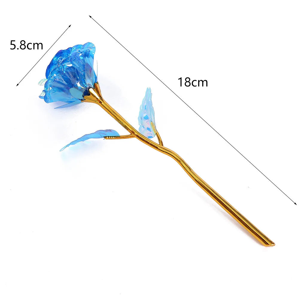 18cm 24K Golden Rose Flower – Artificial Foil Roses for Valentine’s Day, Wedding, Party Decoration & Holiday Gift