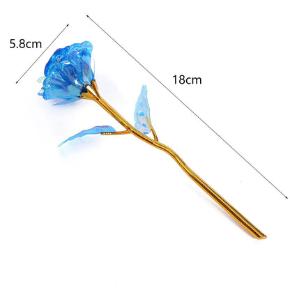 18cm 24K Golden Rose Flower – Artificial Foil Roses for Valentine’s Day, Wedding, Party Decoration & Holiday Gift