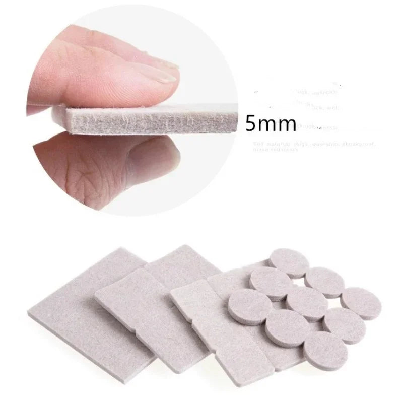 20mm Felt Chair Leg Pads – 5mm Thick Floor Scratch Protector Mat, Mute Non-Slip Self-Adhesive Furniture Accessories