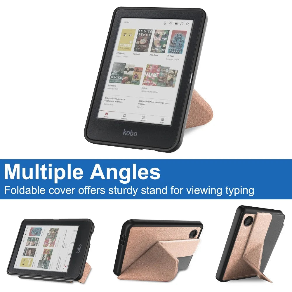 Smart Case for Kobo Clara Colour/BW/2E – Multi-Folding Stand, Magnetic Cover, Soft Back, Auto Sleep/Wake