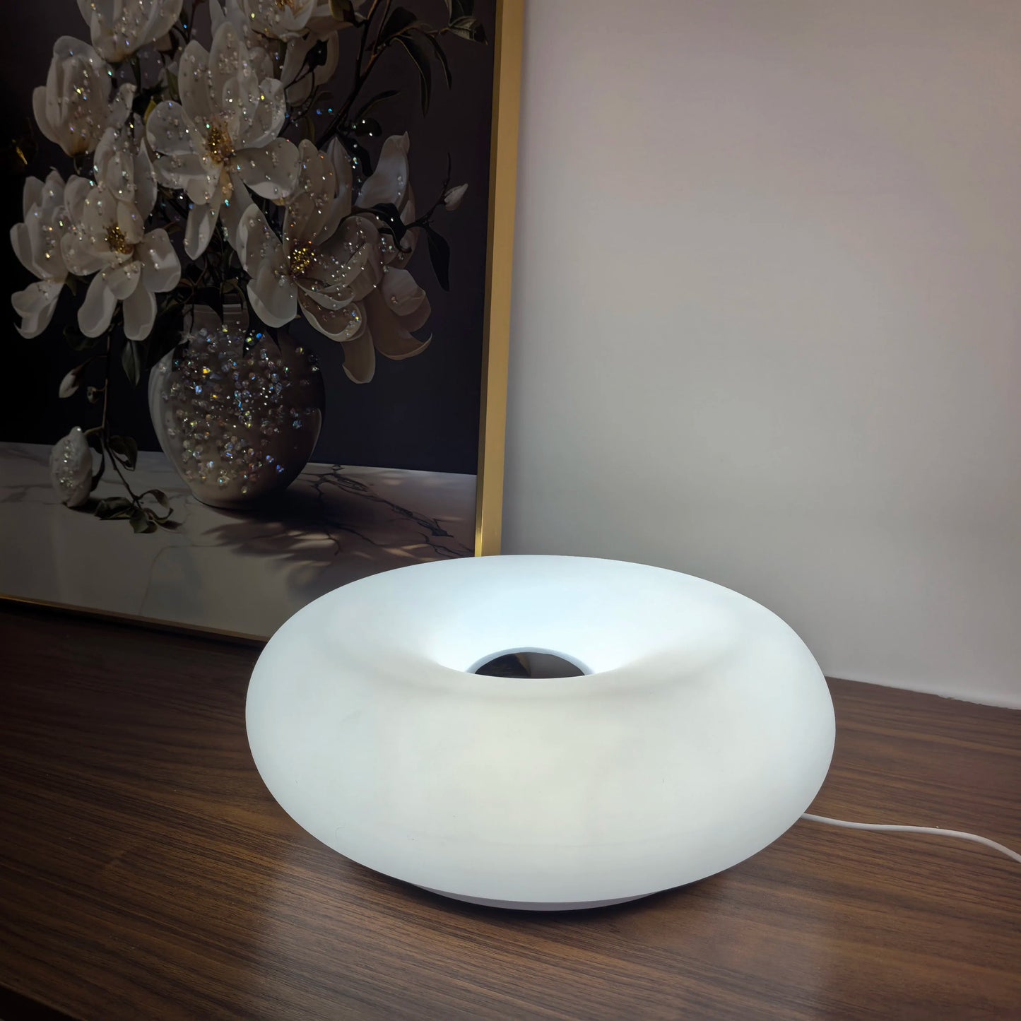 Bauhaus USB Table Lamp - Donut-Shaped Ambient Light for Bedroom, Living Room, & Dining Room Decoration